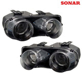 Fari anteriori Sonar Angel Eyes Neri Honda Integra DC2 98-01
