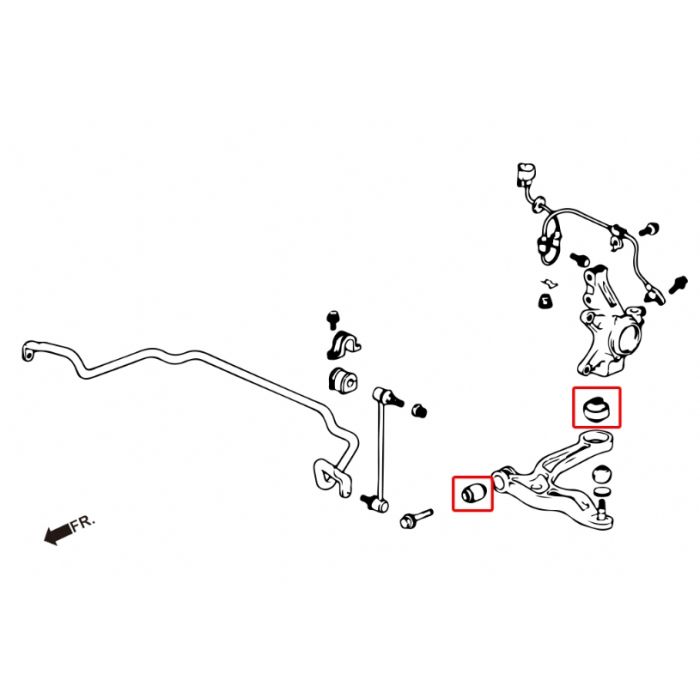 Hardrace Boccole LOWER ARM Anteriore Plastica 4 Pezzi - HONDA ODYSSEY JDM RB1/2 RB3/4