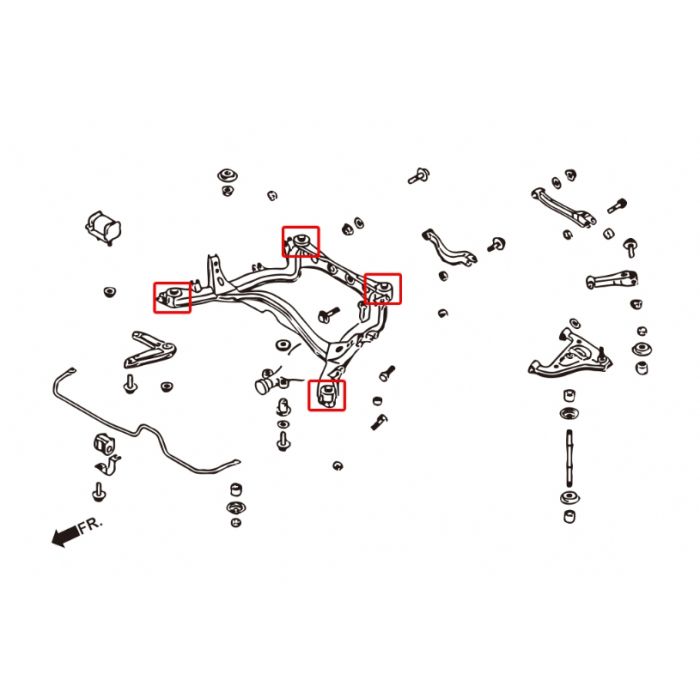 Hardrace Boccole SUBFRAME Posteriore Plastica - Nissan SKYLINE GTR R32 R33 R34 4WD