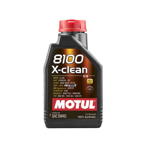 Motul 5W40 8100 X-Clean Olio Motore (BMW, Mercedes, Porsche, Renault Sport) 1L