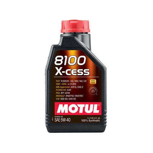 Motul 8100 X-Cess 5W40 Olio Motore (Mercedes, Porsche, VW, GM...) 1L