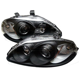 Sonar Fari Anteriori Angel Eyes Interno Nero Honda Civic EJ EK Facelift 1999-2001 Phase 2