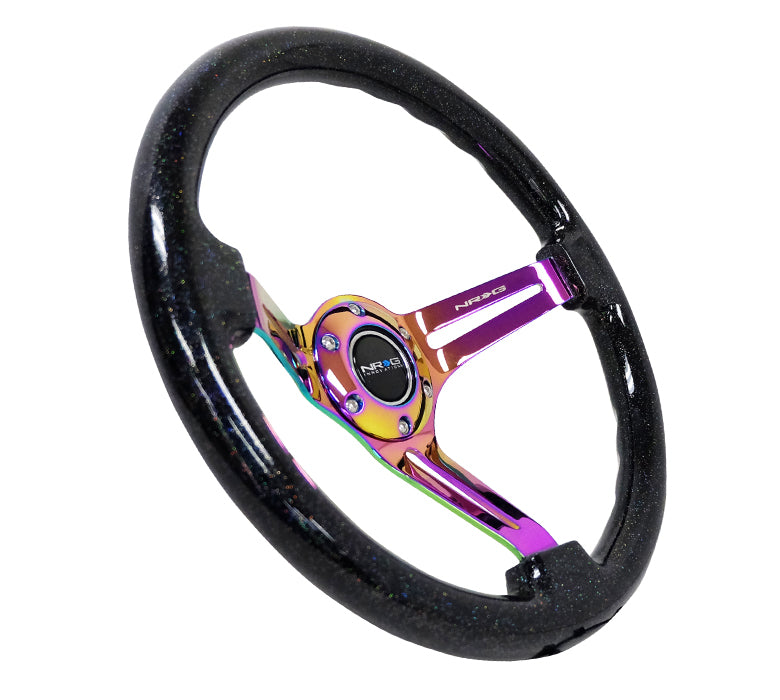 NRG Volante 75mm Wood Black Sparkle - Neo Finish