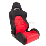 Sedile Eco Soft Style Regolabile Nero - Rosso Tessuto
