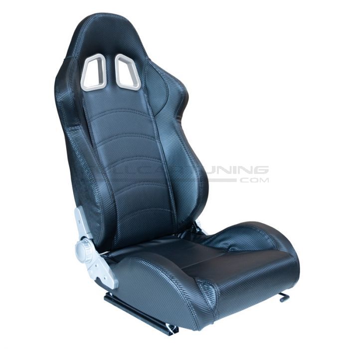 Sedile DS Style Regolabile Nero - in Carbonio Pelle Sintetica