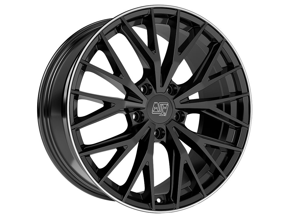 Cerchio in Lega MSW 44 20x8.5 ET45 5x114.3 GLOSS BLACK+DIAMOND LIP