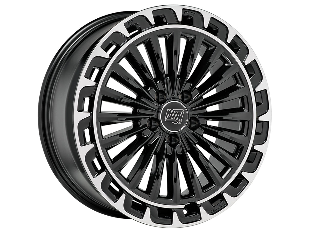 Cerchio in Lega MSW 32 19x7.5 ET49 5x112 GLOSS BLACK+DIAMOND LIP