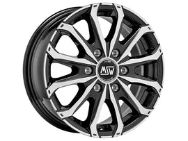 Cerchio in Lega MSW 48 VAN 6 HOLES 16x6.5 ET50 6x120 GLOSS BLACK FULL POLISHED