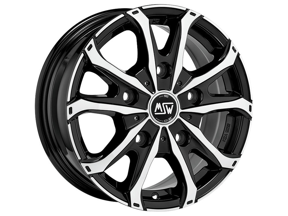 Cerchio in Lega MSW 48 VAN 15x6.5 ET65 5x118 GLOSS BLACK FULL POLISHED
