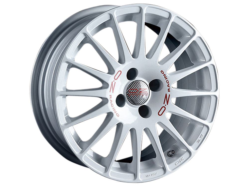 Cerchio in Lega OZ Racing SUPERTURISMO GT 14x6 ET36 4x100 RACE WHITE RED LETTERING