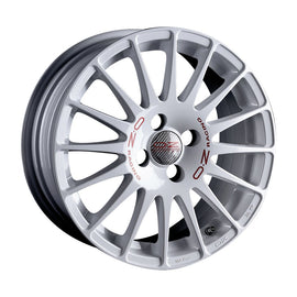Cerchio in Lega OZ Racing SUPERTURISMO WRC 17x7 ET45 5x114.3 RACE WHITE RED LETTERING