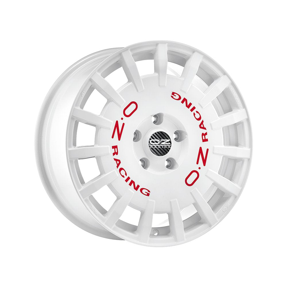 Cerchio in Lega OZ Racing RALLY RACING 18x8 ET35 5x114.3 RACE WHITE RED LETTERING