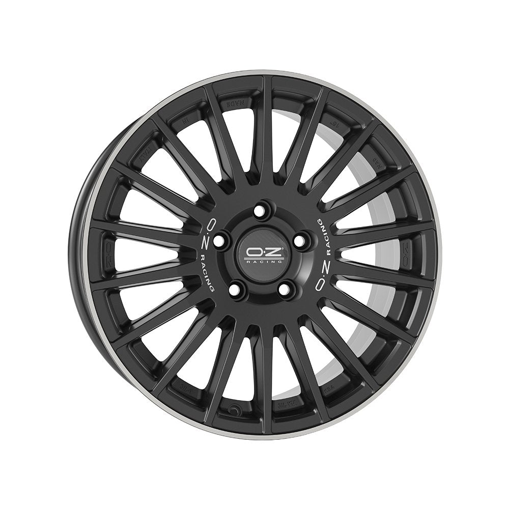 Cerchio in Lega OZ Racing RALLY DESERT 18x8 ET35 5x120 MATT BLACK SILVER LET. DIAMOND LIP