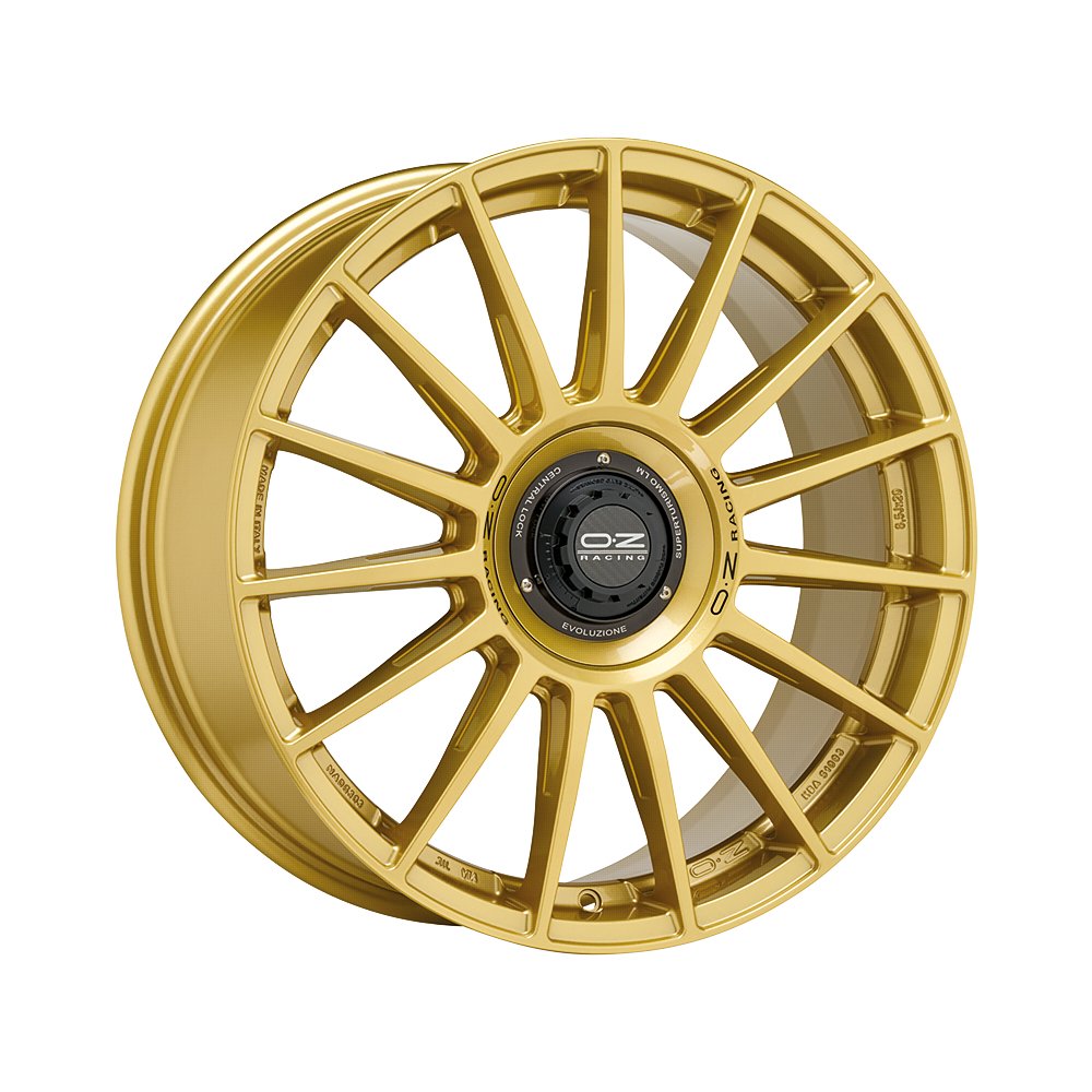 Cerchio in Lega OZ Racing SUPERTURISMO EVOLUZIONE 19x8.5 ET44 5x112 RACE GOLD BLACK LETTERING