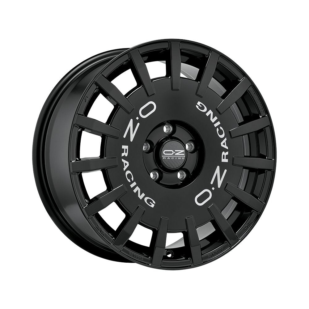 Cerchio in Lega OZ Racing RALLY RACING 18x8 ET35 5x114.3 GLOSS BLACK SILVER LETTERING