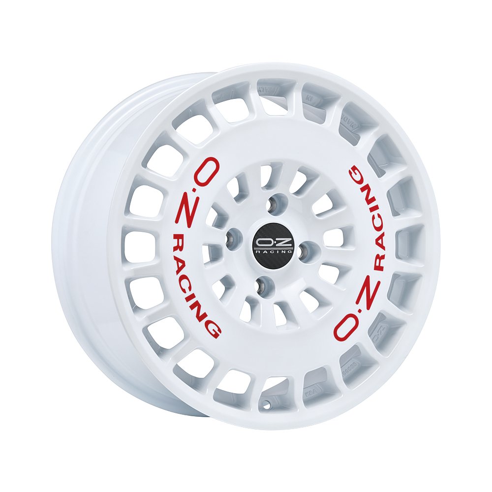 Cerchio in Lega OZ Racing RR40 18x7.5 ET35 4x98 RACE WHITE RED LETTERING