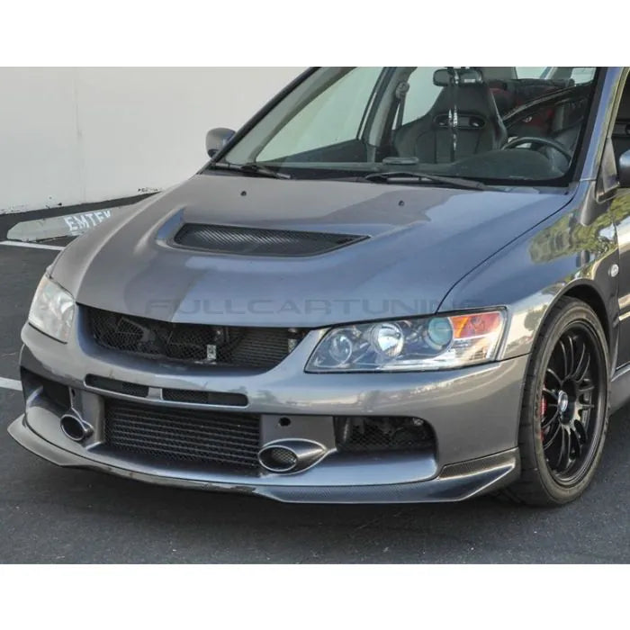 CarbonWorks Lip paraurti anteriore R Style in carbonio per Mitsubishi Lancer Evo 2005-2008 - foto 1