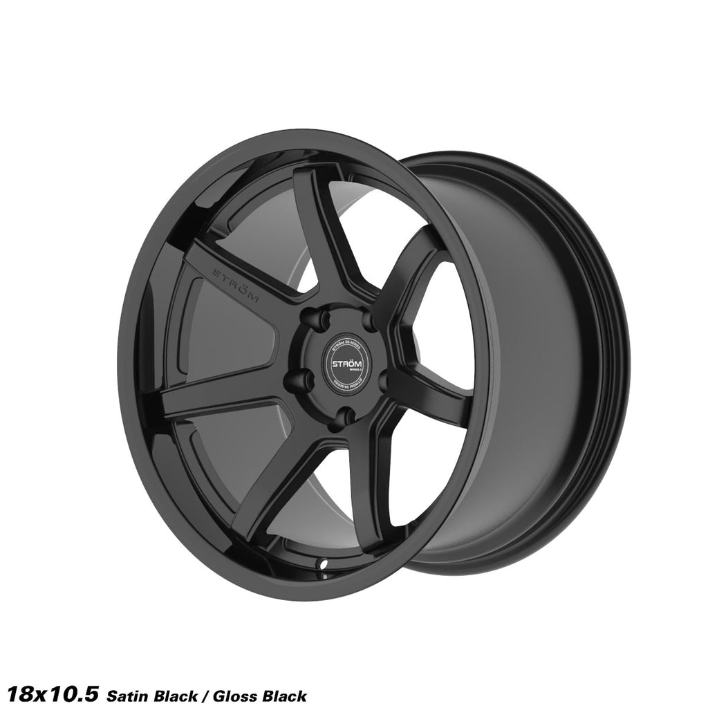 Cerchio in lega Ström DS-15 18x10.5 5x114.3 ET10 Gloss Black & Satin Face