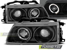 Carica l&#39;immagine nel visualizzatore di Gallery, Fari Anteriori HONDA CRX 90-02.92 ANGEL EYES BLACK