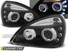 Carica l&#39;immagine nel visualizzatore di Gallery, Fari Anteriori RENAULT CLIO 2 06.01-09.05 ANGEL EYES BLACK