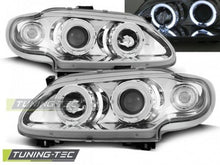 Carica l&#39;immagine nel visualizzatore di Gallery, Fari Anteriori RENAULT MEGANE / SCENIC 96-99 ANGEL EYES CHROME