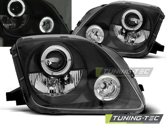 Fari Anteriori Neri Angel Eyes per Honda 2002-2001