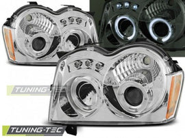 Fari Anteriori CHRYSLER JEEP GRAND CHEROKEE 05-08 ANGEL EYES CHROME