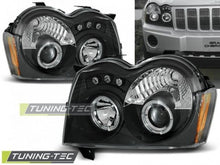 Carica l&#39;immagine nel visualizzatore di Gallery, Fari Anteriori CHRYSLER JEEP GRAND CHEROKEE 05-08 ANGEL EYES BLACK