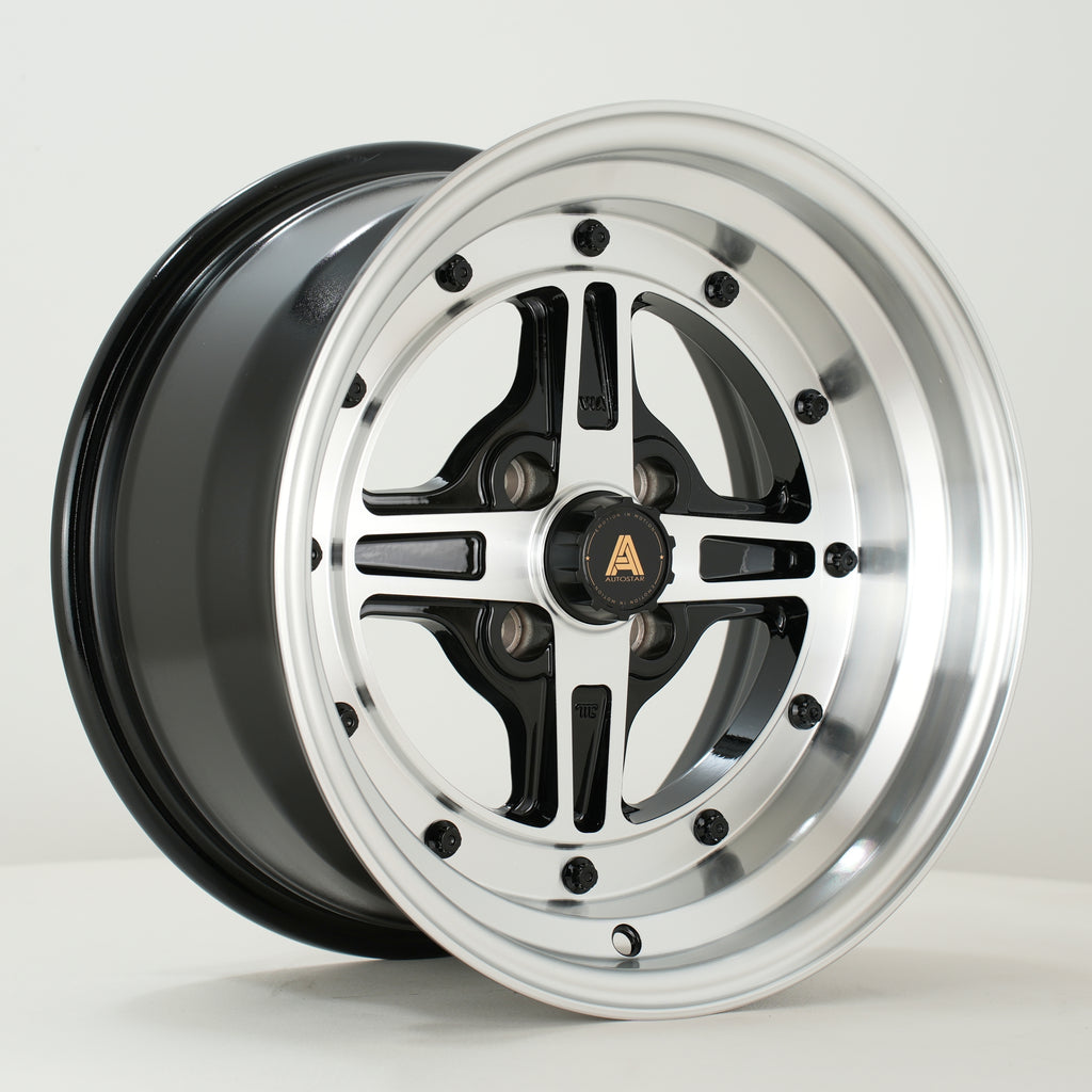 Cerchio in lega Autostar Kashiko 15x8 4x100 ET0 Silver & Black
