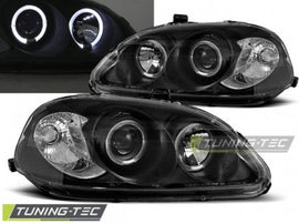 Fari Anteriori HONDA CIVIC EJ EK 03.99-02.01 ANGEL EYES BLACK