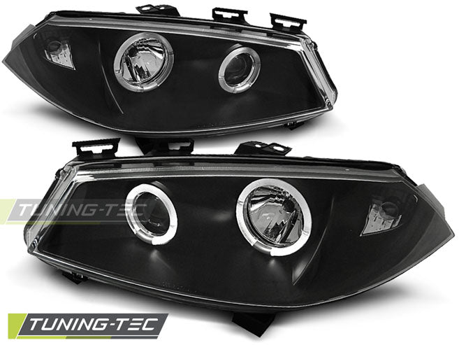 Fari Anteriori Neri Angel Eyes per Renault Megane (Mk3) 2011-2012