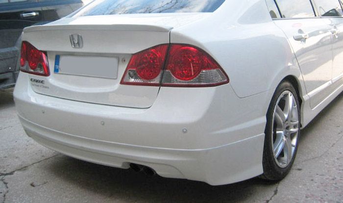 Lip Paraurti Posteriore Mugen Style SK-Import Nero Honda Civic FD FA Pre Facelift