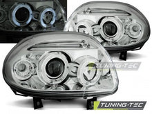Carica l&#39;immagine nel visualizzatore di Gallery, Fari Anteriori RENAULT CLIO 2 09.98-05.01 ANGEL EYES CHROME