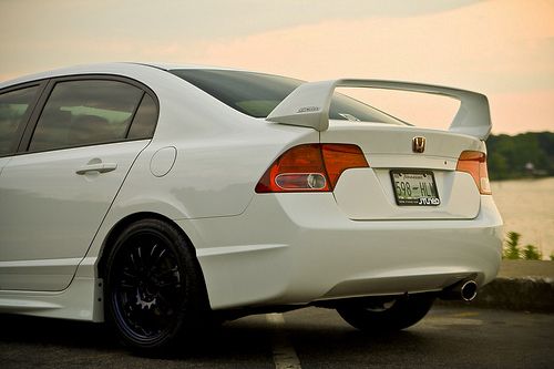 Spoiler Posteriore Mugen Style SK-Import Honda Civic FD FA Sedan Nero - foto 5
