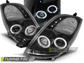 Fari Anteriori TOYOTA YARIS 06-09 ANGEL EYES BLACK