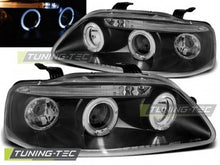 Carica l&#39;immagine nel visualizzatore di Gallery, Fari Anteriori CHEVROLET AVEO 03-06 ANGEL EYES BLACK