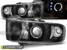 Carica l&#39;immagine nel visualizzatore di Gallery, Fari Anteriori DODGE RAM 94-01 ANGEL EYES BLACK