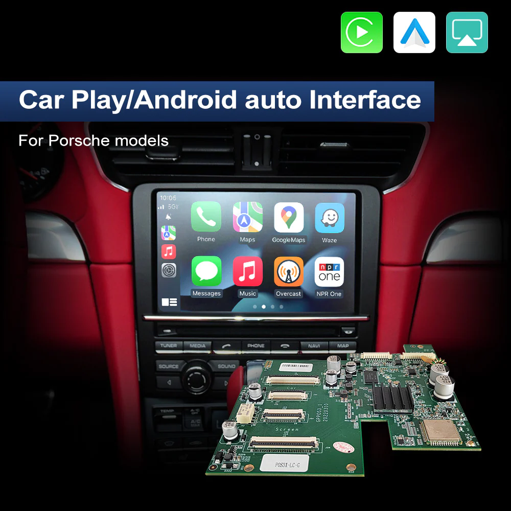Wireless CarPlay Android Auto MMI Interface Adapter Prime Retrofit Kit Porsche 911 Bosxter Cayman Macan Cayenne Panamera PCM3.1 PCM4.0