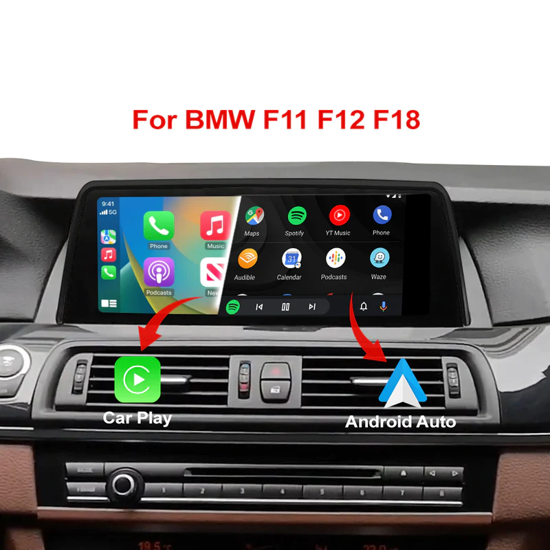 Wireless CarPlay Android Auto Car Multimedia 10.25" BMW Serie 5 F10 F11 F18 CIC NBT Head Unit Video Display Touch Screen