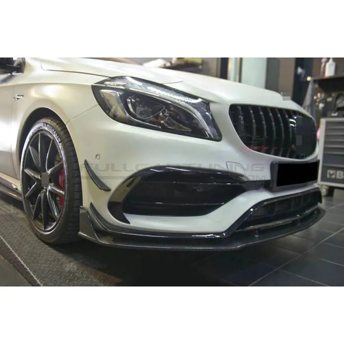CarbonWorks Lip paraurti anteriore in carbonio per Mercedes-Benz Classe A W176 2013-2018 - foto 3