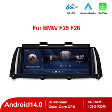 Load image into Gallery viewer, Android 14 8.8&quot; 8+128G Qualcomm Octa-core 8G+128GB Interfaccia auto multimediale per BMW X3 F25 X4 F26 CIC NBT Navigazione GPS Touchscreen Unità principale