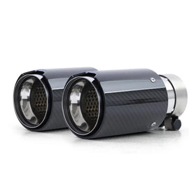 2x 90mm carbonio scarico terminale di scarico con ammortizzatore per Serie 1 BMW E81 E82 E87 E88 2004-13