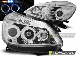 Fari Anteriori RENAULT CLIO 3 05-09 CHROME ANGEL EYES