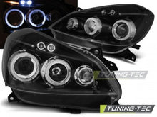 Carica l&#39;immagine nel visualizzatore di Gallery, Fari Anteriori RENAULT CLIO 3 05-09 BLACK ANGEL EYES