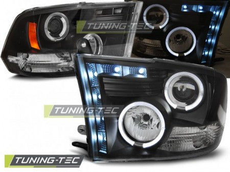 Fari Anteriori DODGE RAM 09-18 ANGEL EYES BLACK