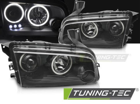 Fari Anteriori DODGE CHARGER LX 06-10 ANGEL EYES BLACK