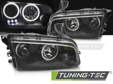 Carica l&#39;immagine nel visualizzatore di Gallery, Fari Anteriori DODGE CHARGER LX 06-10 ANGEL EYES BLACK