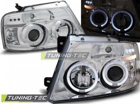 Fari Anteriori FORD F150 MK11 04-08 ANGEL EYES CHROME