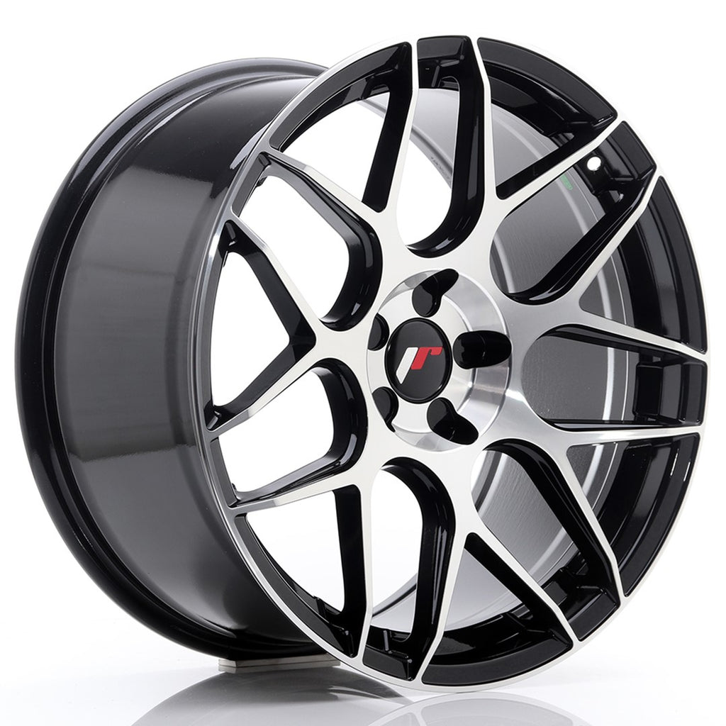 Cerchio in Lega JAPAN RACING JR18 19x9.5 ET35 5H con foratura su misura Black Machined