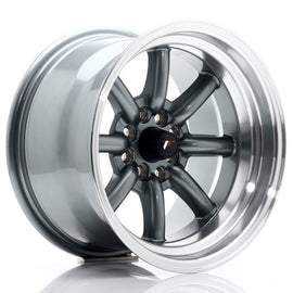 Cerchio in Lega JAPAN RACING JR19 15x9 ET-13 4x100/114 Gun Metal w/ Machined Lip